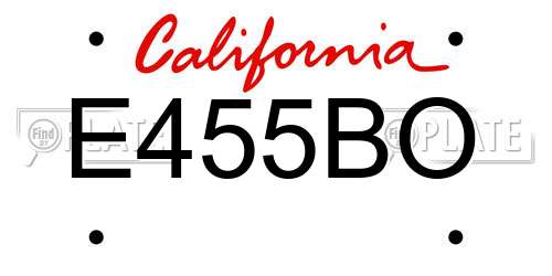 E455BO California License Plate