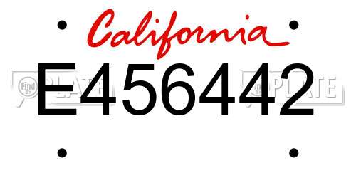 E456442 California License Plate