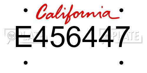 E456447 California License Plate