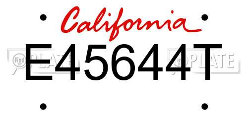 E45644T California License Plate