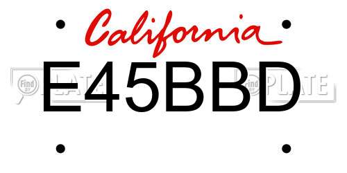 E45BBD California License Plate