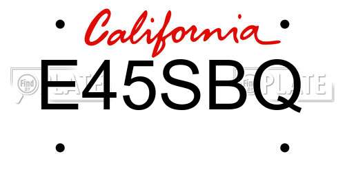 E45SBQ California License Plate