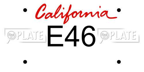 E46 California License Plate