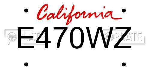 E470WZ California License Plate