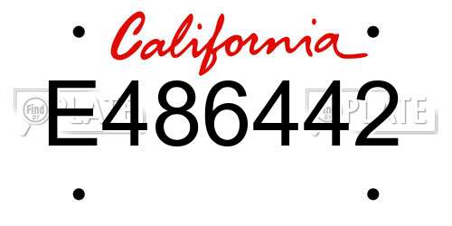 E486442 California License Plate