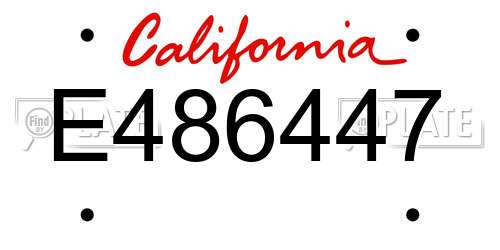 E486447 California License Plate