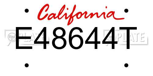 E48644T California License Plate