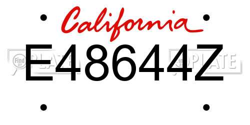 E48644Z California License Plate