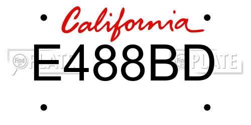 E488BD California License Plate