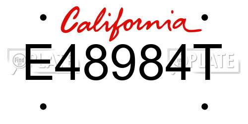E48984T California License Plate