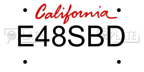 E48SBD California License Plate