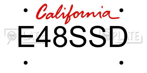 E48SSD California License Plate