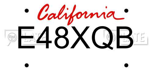 E48XQB California License Plate