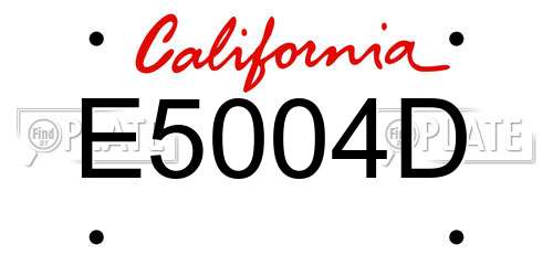 E5004D California License Plate