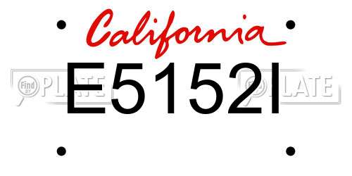 E5152I California License Plate