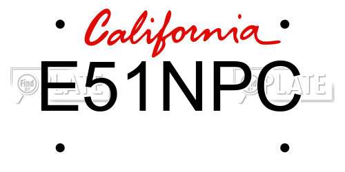 E51NPC California License Plate