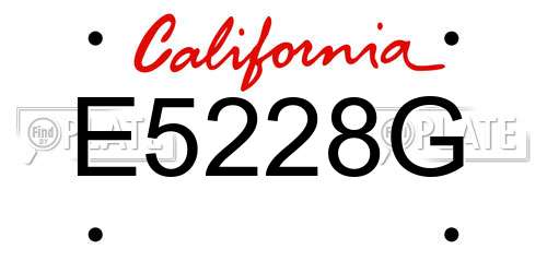 E5228G California License Plate