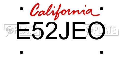 E52JEO California License Plate