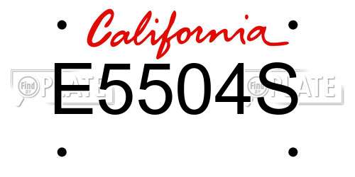 E5504S California License Plate