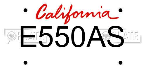 E550AS California License Plate