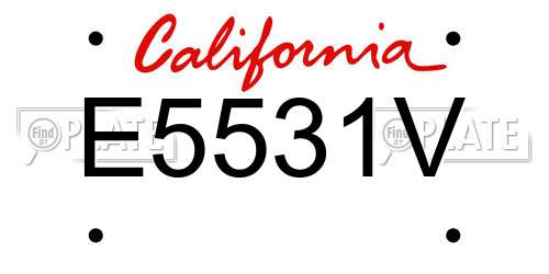 E5531V California License Plate
