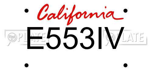 E553IV California License Plate