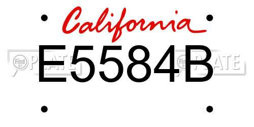 E5584B California License Plate