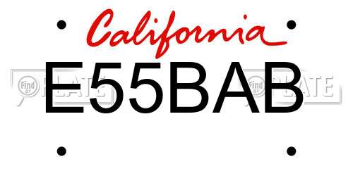 E55BAB California License Plate
