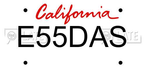 E55DAS California License Plate