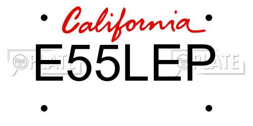 E55LEP California License Plate