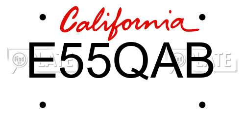 E55QAB California License Plate