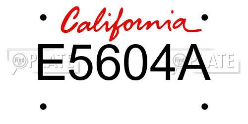 E5604A California License Plate