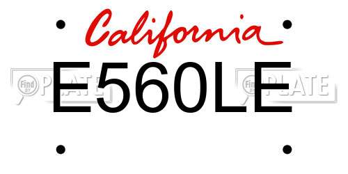 E560LE California License Plate