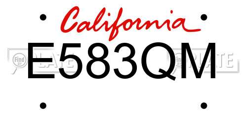 E583QM California License Plate