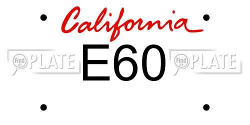 E60 California License Plate
