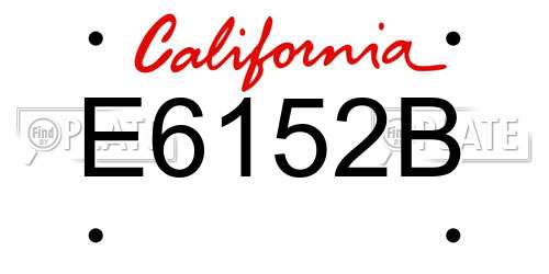 E6152B California License Plate