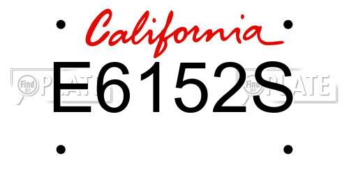 E6152S California License Plate