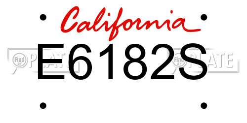 E6182S California License Plate