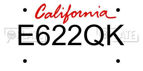 E622QK California License Plate