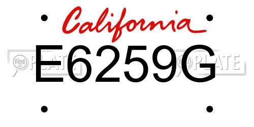 E6259G California License Plate
