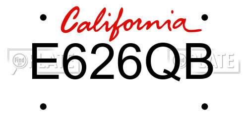 E626QB California License Plate
