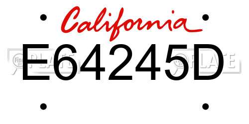 E64245D California License Plate