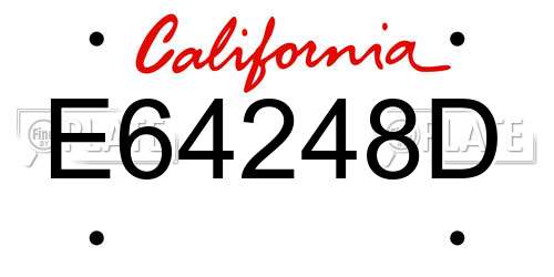 E64248D California License Plate