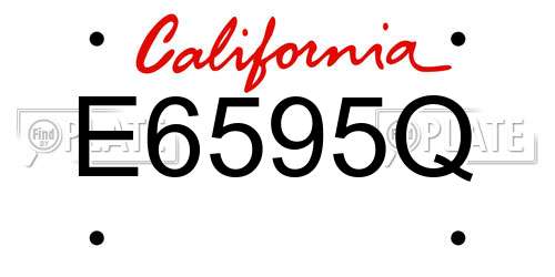 E6595Q California License Plate