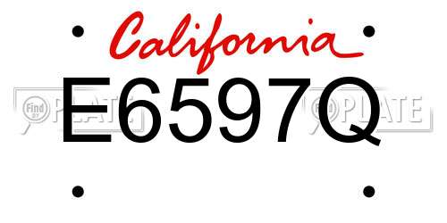 E6597Q California License Plate