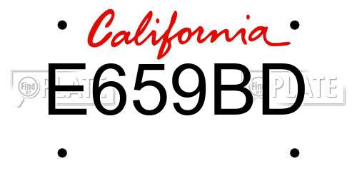 E659BD California License Plate