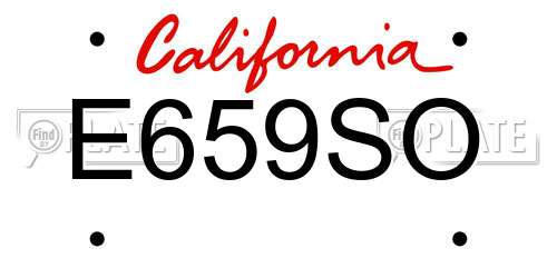 E659SO California License Plate