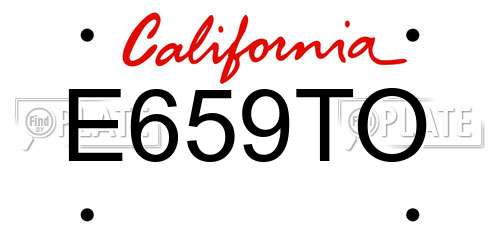 E659TO California License Plate