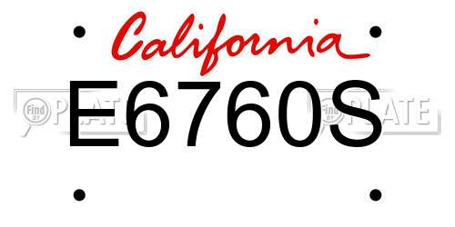 E6760S California License Plate