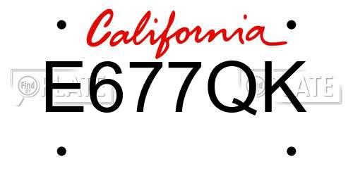 E677QK California License Plate